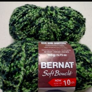 Bernat bulky 6 yarn Moss Shades, 2 skeins 5.75 oz each